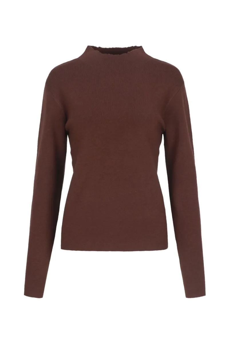 G-maxx Willaine Knit Top Cappuccino, gebreide top in cappuccinokleur